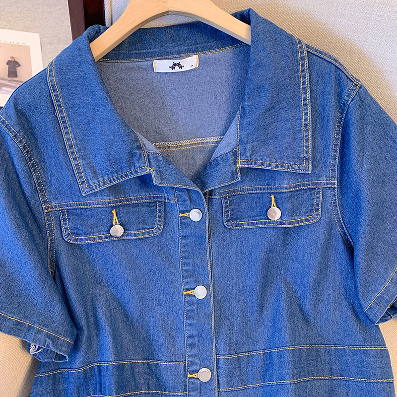 princess polly baby blue dress A-line Denim Blue Needlecord Dress Bonnie / OFFON Clothing main image 1