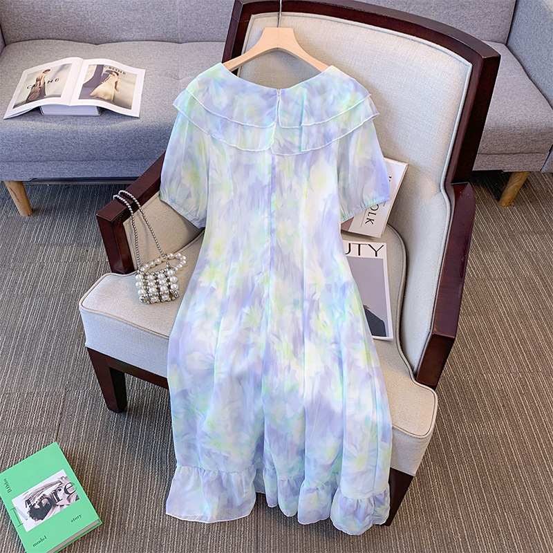 2XL-6XL) Plus Size Blue Watercolour Floral Fairy Dress (EXTRA BIG SIZ   Pluspreorder