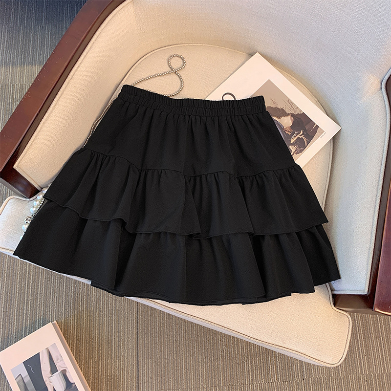 2XL 6XL Plus Size Frill Mini Skirt EXTRA BIG SIZE Black 2XL