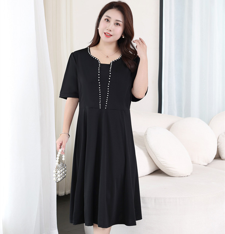 4XL-8XL) Plus size black work office formal dinner pearl dress (EXTRA Pluspreorder 4XL-8XL) Plus size black work office formal dinner pearl dress (EXTRA Pluspreorder