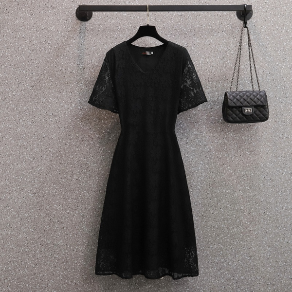 (4XL-8XL) Plus size floral lace midi dress (EXTRA BIG SIZE)
