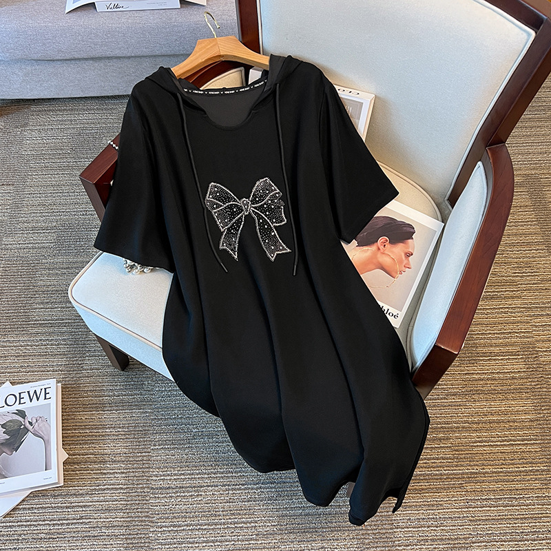 5XL 9XL Plus Size Black Hoody T Shirt Dress EXTRA BIG SIZE Pluspreorder