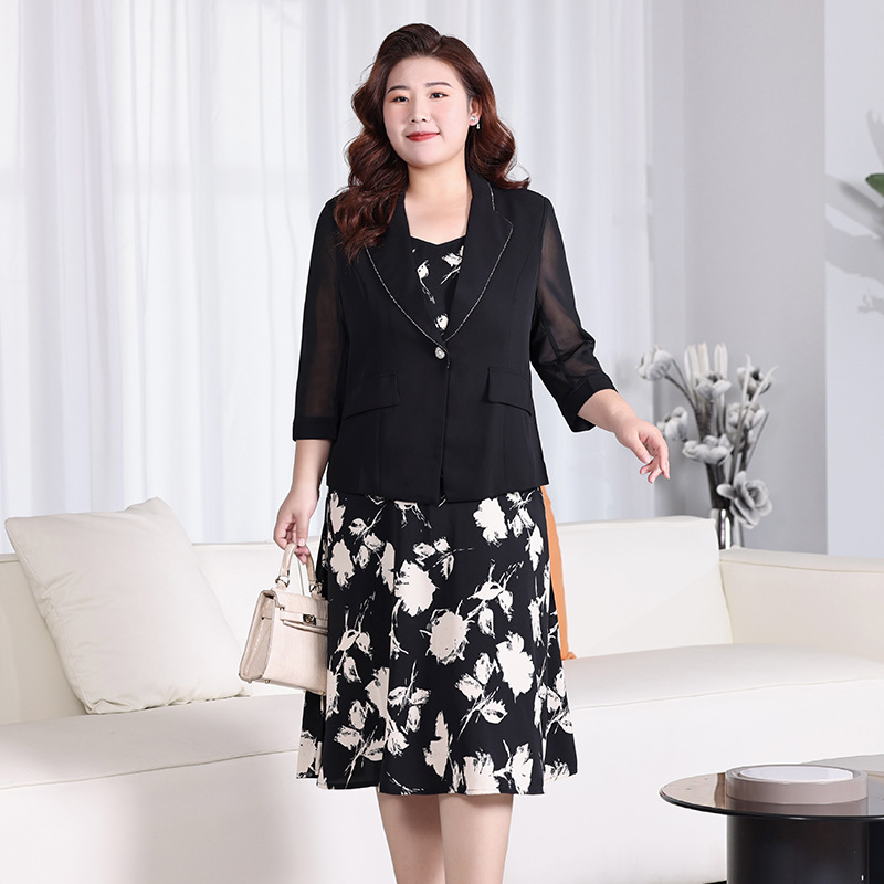 L-6XL) Plus Size Blazer And Floral Dress Formal Set Pluspreorder L-6XL) Plus Size Blazer And Floral Dress Formal Set Pluspreorder