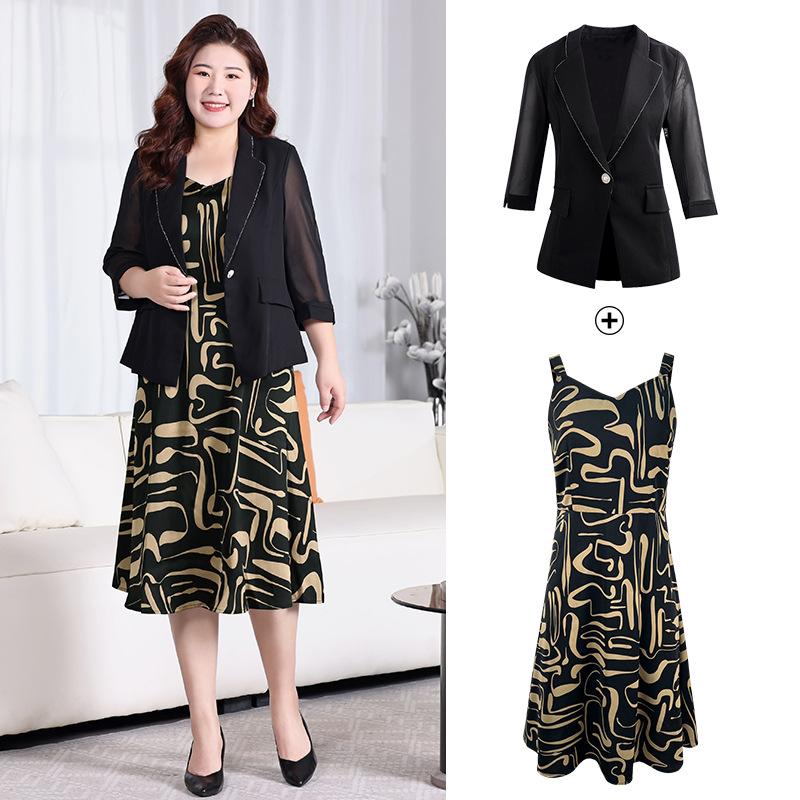 L-6XL) Plus Size Blazer And Floral Dress Formal Set Pluspreorder L-6XL) Plus Size Blazer And Floral Dress Formal Set Pluspreorder