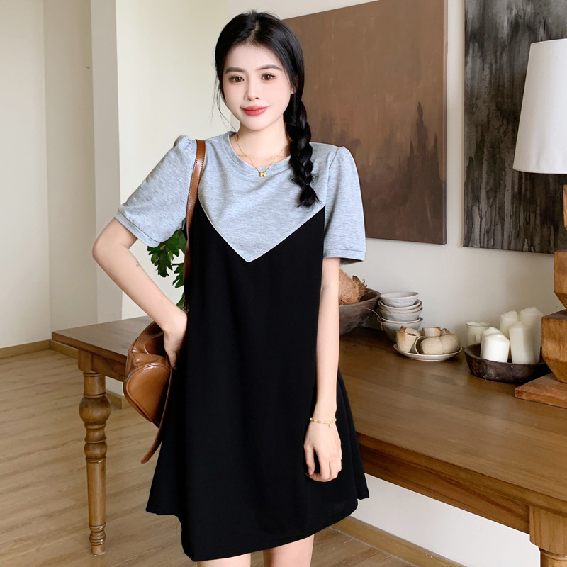 t shirt babydoll dress EKEZ Women Dress V-Neck Short Sleeve T-Shirt Dress Babydoll Ruffles Casual Mini Dress, Women's, Size: 2XL, Black