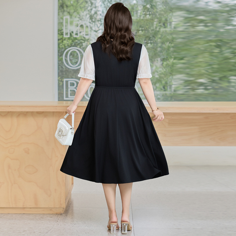 Plus Size 2-In-1 Black A Line Dress (Extra Big Size) Pluspreorder Plus Size 2-In-1 Black A Line Dress (Extra Big Size) Pluspreorder