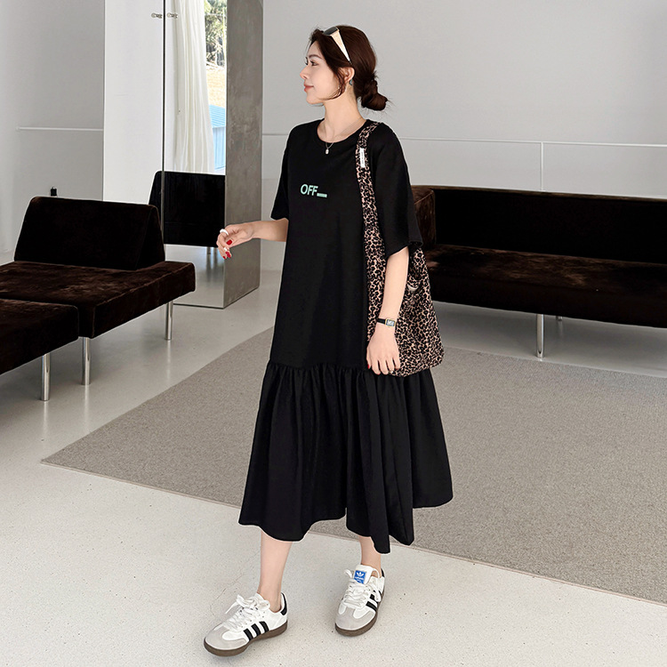 Plus Size Black Streetwear T Shirt Dress – Pluspreorder
