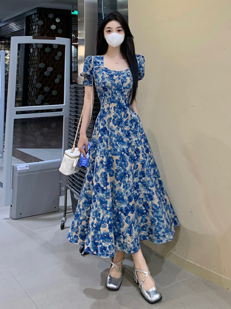 Plus Size Blue Bustier Floral Fit And Flare Dress Pluspreorder Plus Size Blue Bustier Floral Fit And Flare Dress Pluspreorder