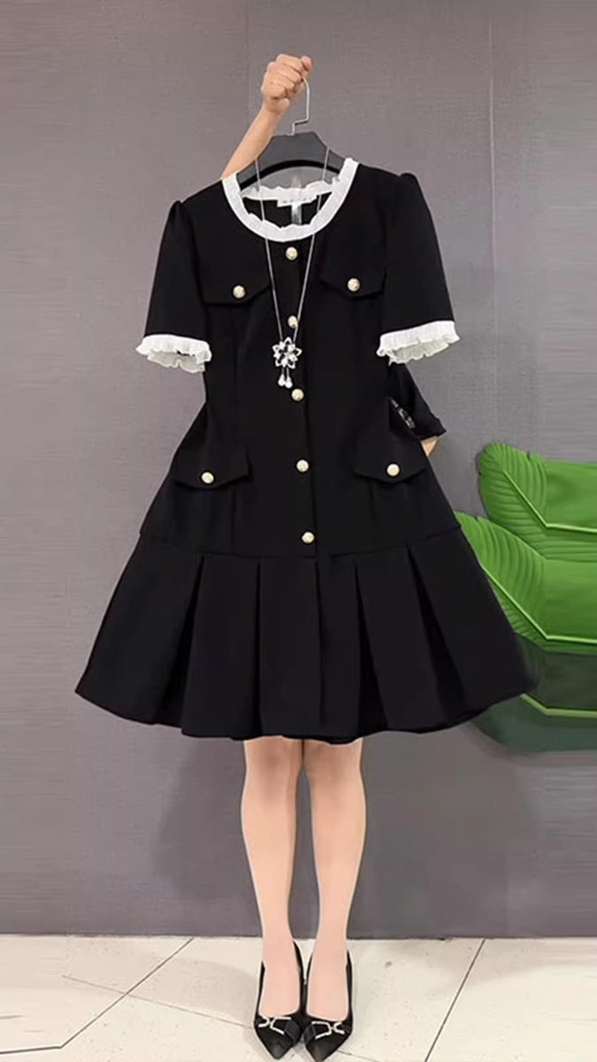 Plus Size Chanel-esque A Line Short Sleeve Dress – Pluspreorder