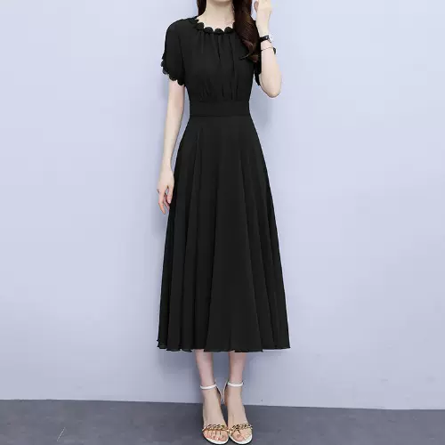 sachin and babi light blue dress Midi Dress/Women's Beautiful Chiffon V-Neck Short Sleeve Midi Dress