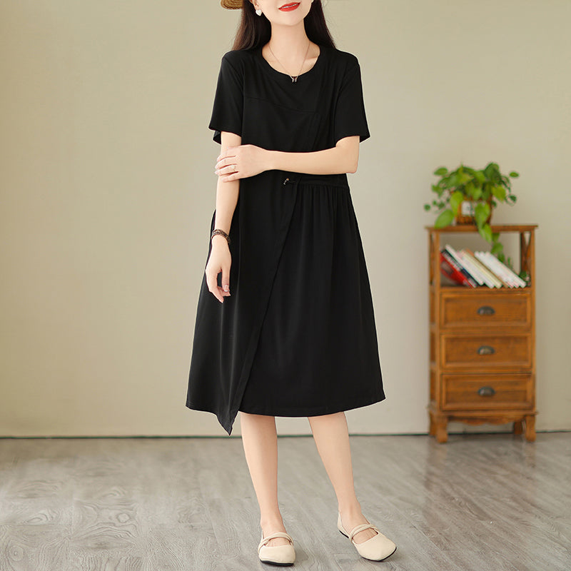 Plus Size Black Asymmetric Short Sleeve Dress Pluspreorder Plus Size Black Asymmetric Short Sleeve Dress Pluspreorder