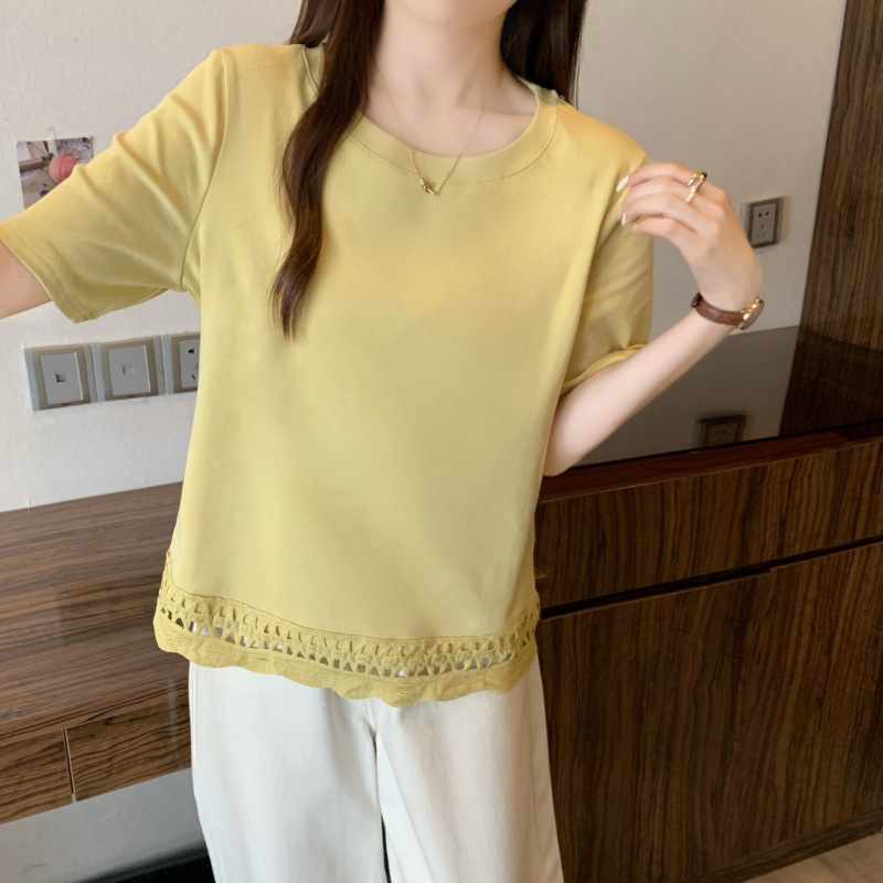 Plus High Low Hem Slit Tee