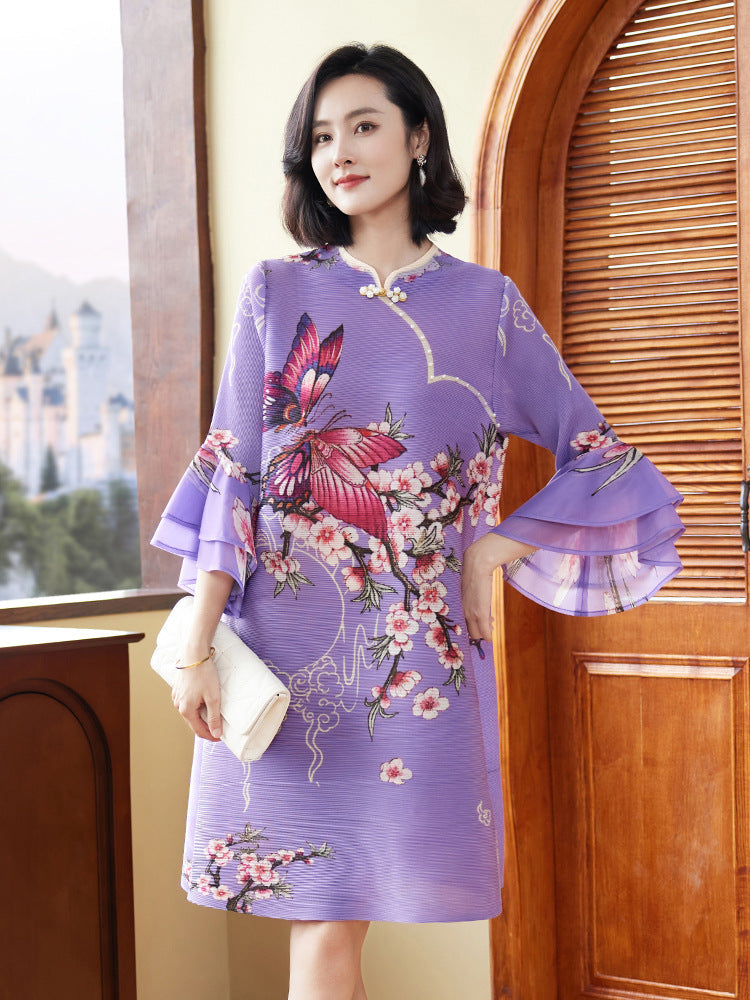 Plus Size Flare Sleeve Qipao Dress Pluspreorder Plus Size Flare Sleeve Qipao Dress Pluspreorder