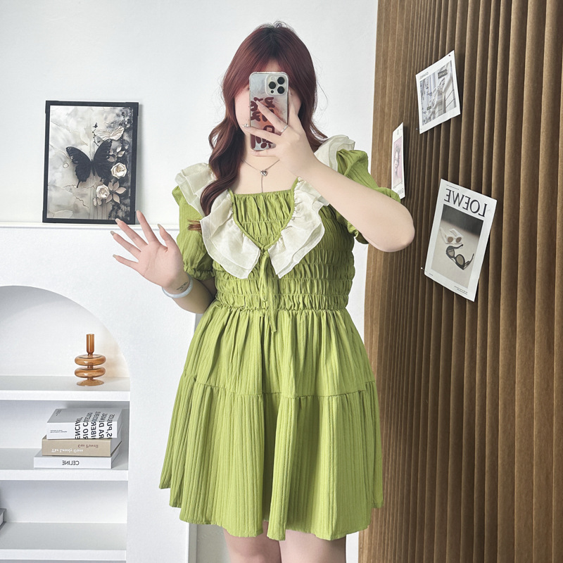 Plus Size Frill Korean Short Dress – Pluspreorder