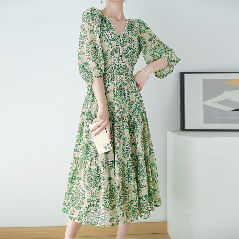 Plus Size Green Filgree Swing Dress – Pluspreorder