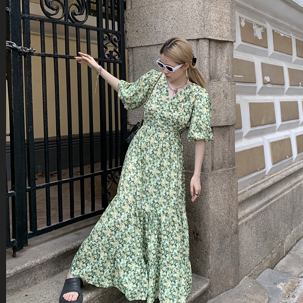 chiffon overlay maxi dress vintage ivory watercolor floral print 70s – hong kong vintage Color:Black/Taupe graduation ceremonies relaxed fit linen dress Belt Simple Casual Long