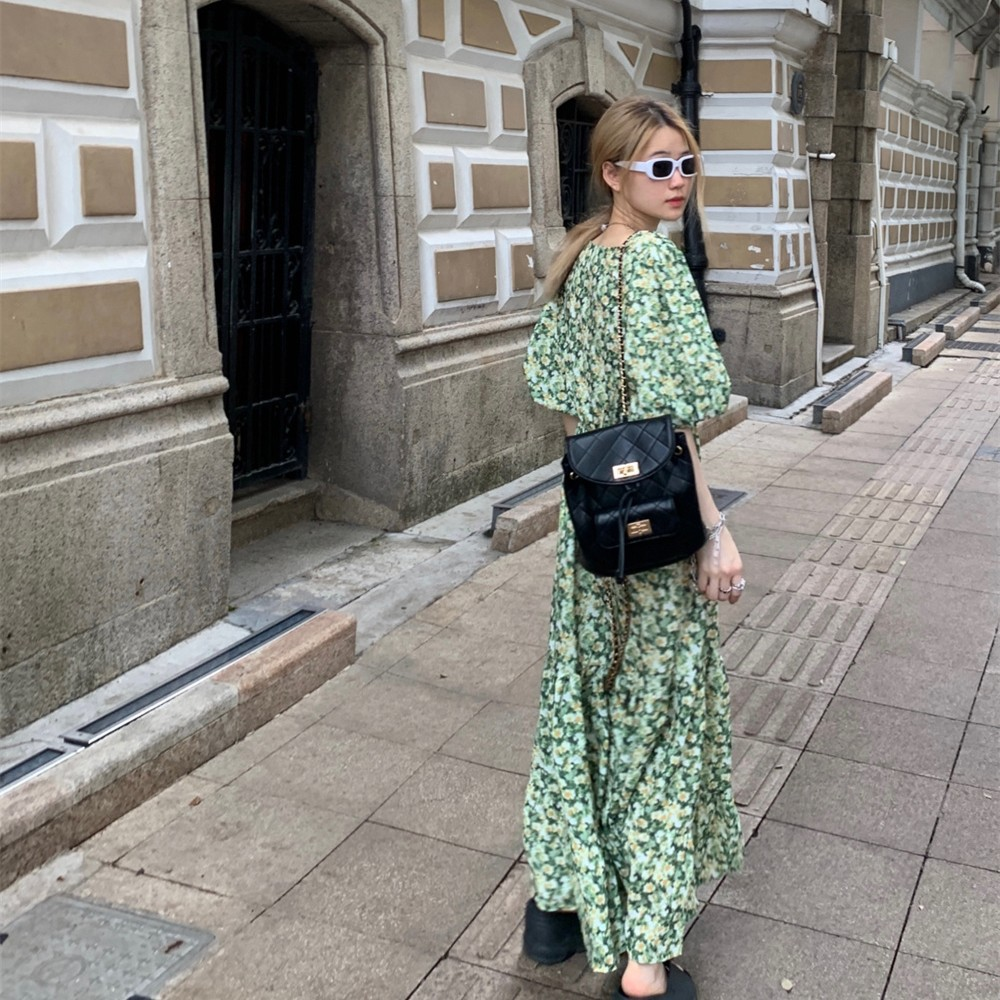 slim fit dress slacks CurveWow Floral Milkmaid Dress Green Floral  Curvewow