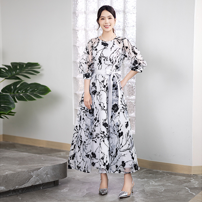 Plus Size Japanese Puff Sleeves Organza Evening Dress – Pluspreorder