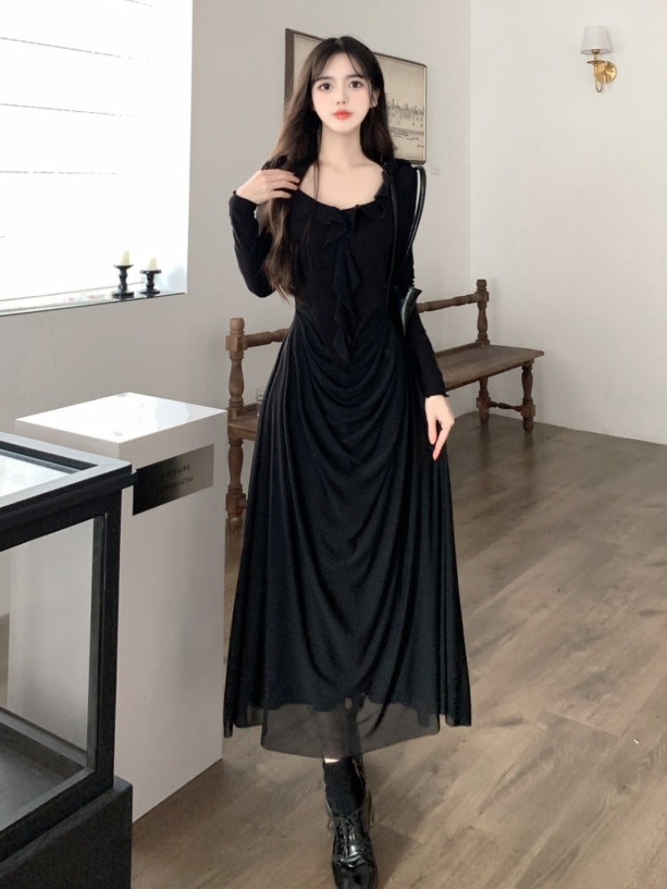 princess polly baby blue dress SALE! Plus Size & Super Size Goth Lace-Up Bell Sleeve Witch Dress main image 1