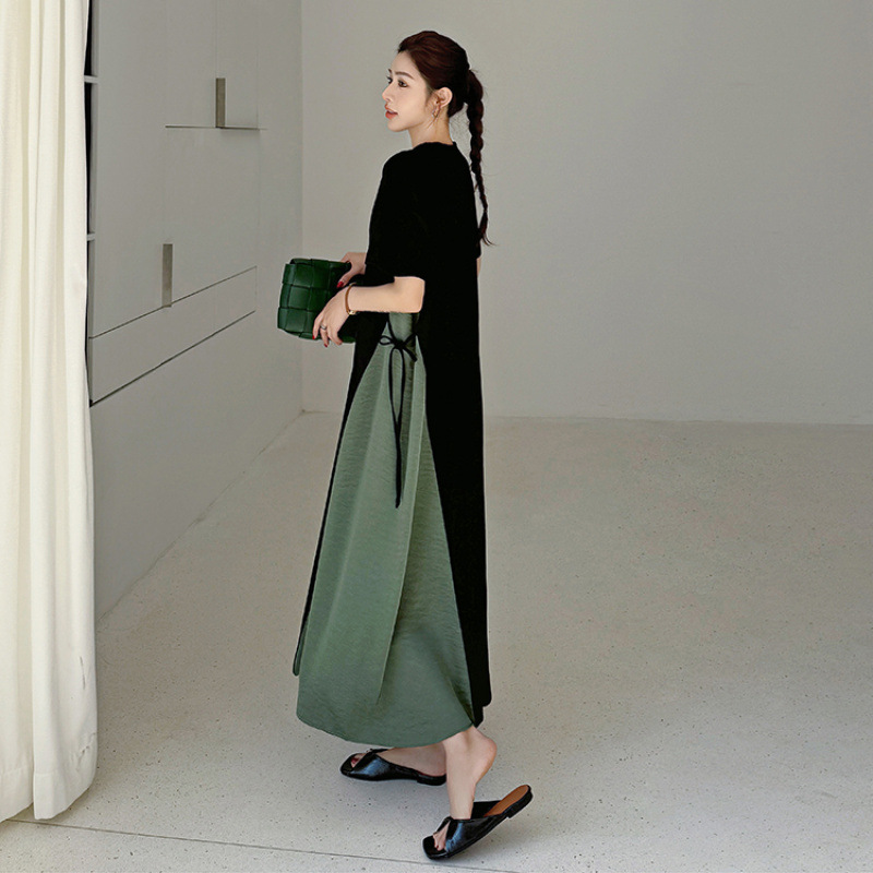 Plus Size Korean Colourblock Green Black Short Sleeve T Shirt Dress Pluspreorder Plus Size Korean Colourblock Green Black Short Sleeve T Shirt Dress Pluspreorder