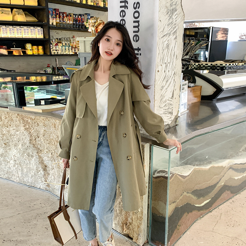 Plus Size Loose Trench Coat Jacket – Pluspreorder - Main Image
