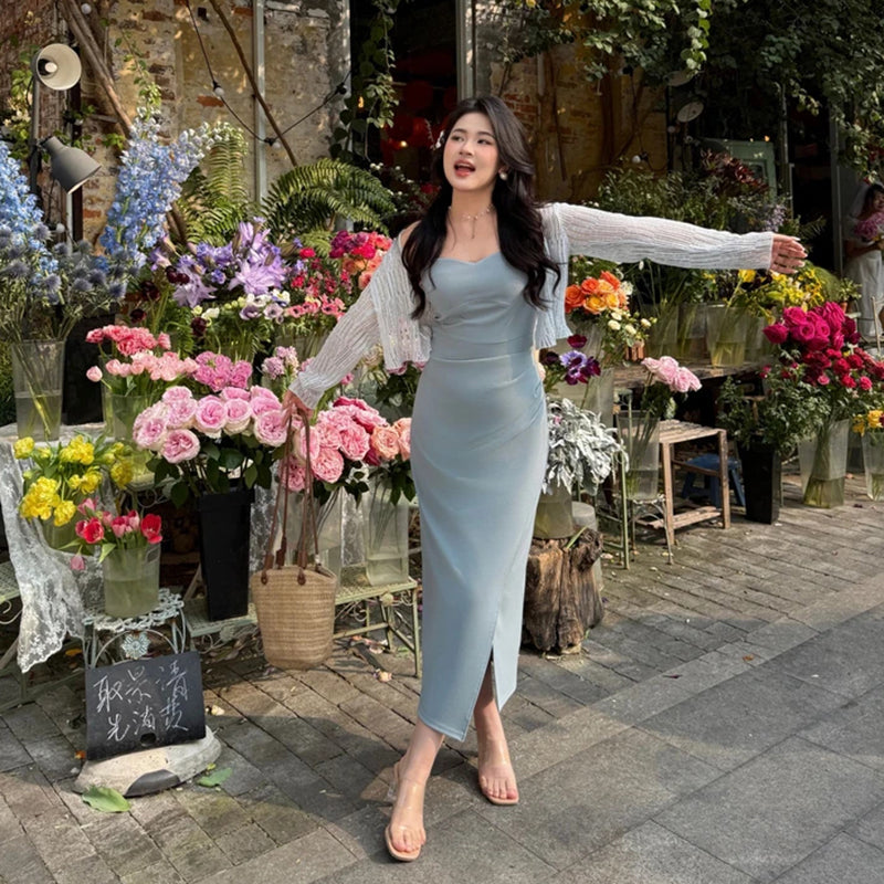 Plus Size Sweetheart Bodycon Dress and White Cardigan Set Pluspreorder Plus Size Sweetheart Bodycon Dress and White Cardigan Set Pluspreorder