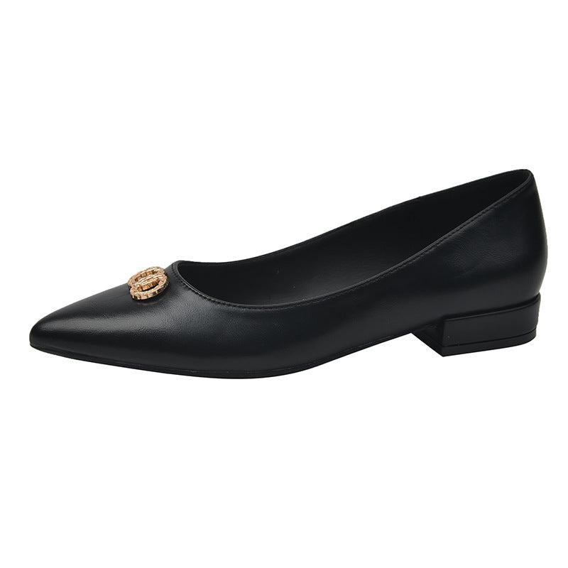 Plus size wide width pointed ballet flats low heel – Pluspreorder