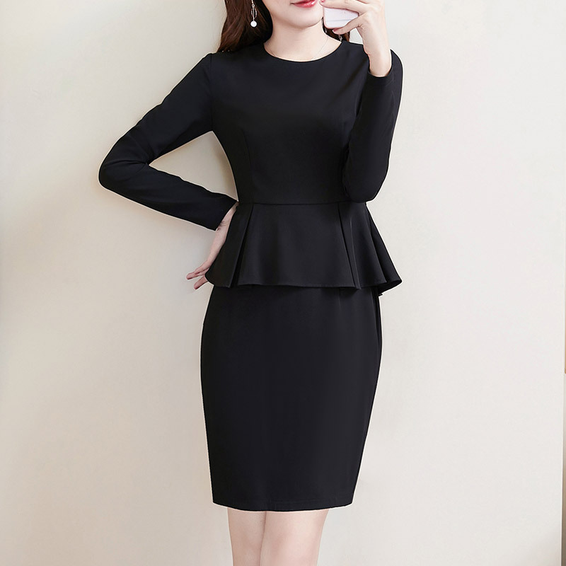 Plus Size Work Long Sleeve Peplum Dress Pluspreorder Plus Size Work Long Sleeve Peplum Dress Pluspreorder