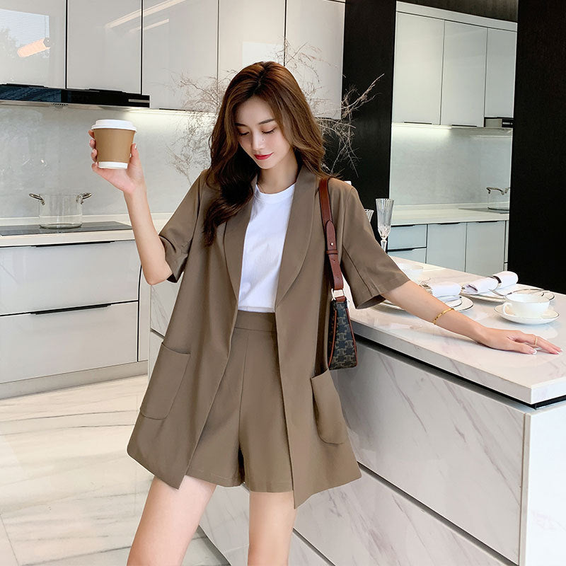 Plus Size Korean Blazer Jacket And Shorts Set – Pluspreorder