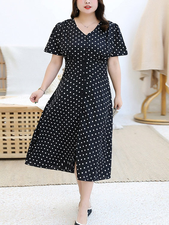 Red and deals black spotty dress