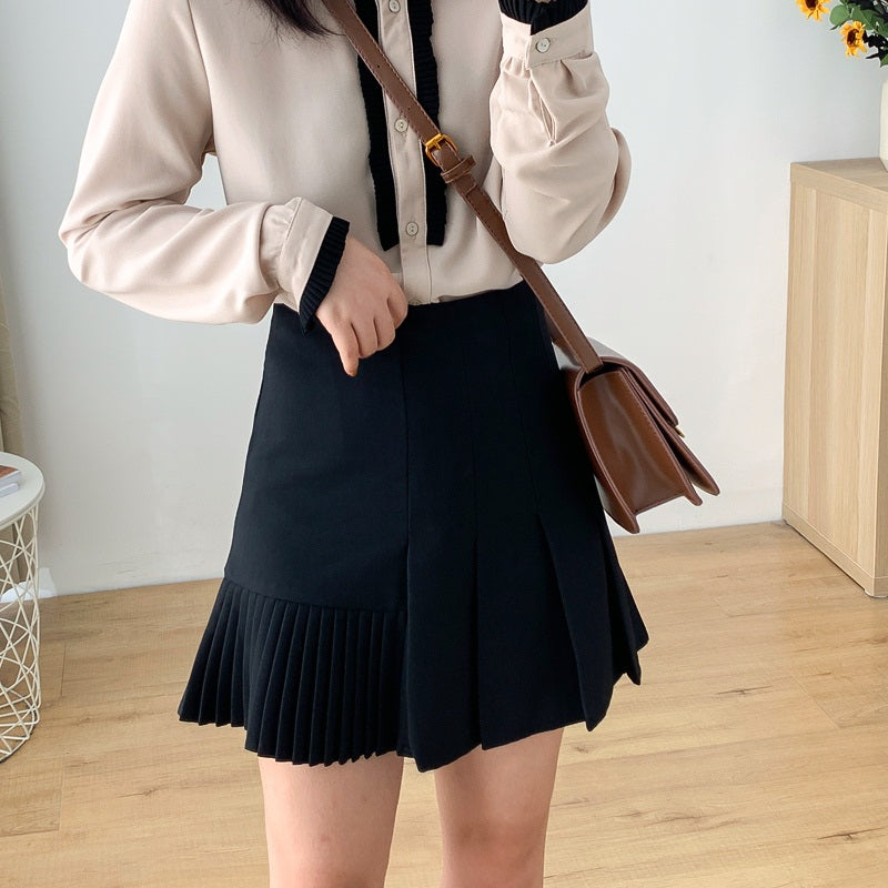 Plus size black online pleated mini skirt