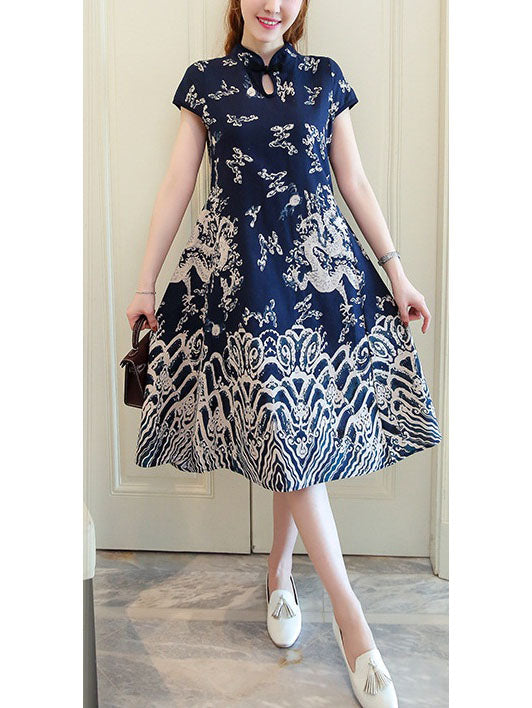 Casual short deals sleeve midi dress