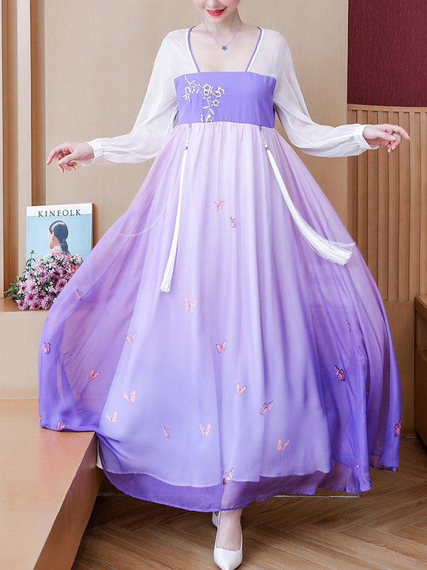 Leslee Plus Size Oriental Hanbok Occasion Midi Dress