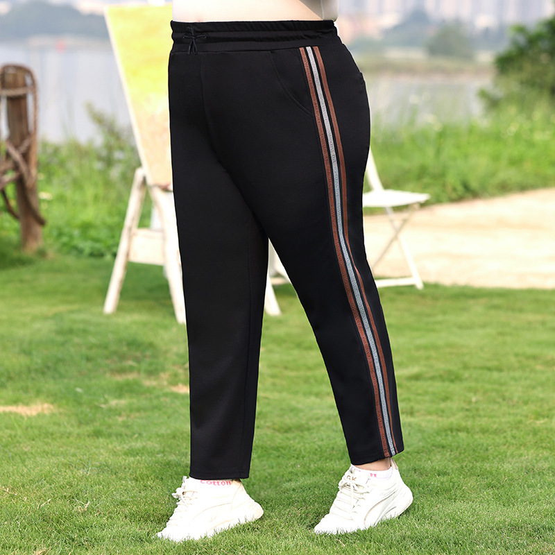 (2XL7XL) Plus Size Stripe Side Track Skinny Pants (Extra Big Size) Pluspreorder
