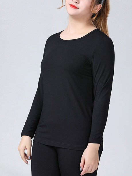 XL-12XL)Suzana Plus Size Basic / Lounge Black Long Sleeve T Shirt Top –  Pluspreorder