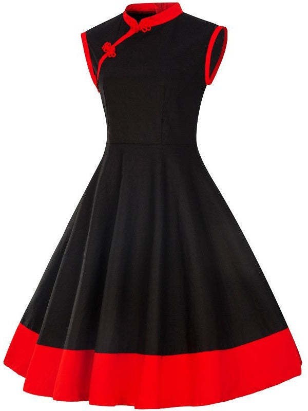 fitted lace wedding dress Michellette Plus Size Cheongsam Qipao Sleeveless Dress (Black, Red) –  Pluspreorder