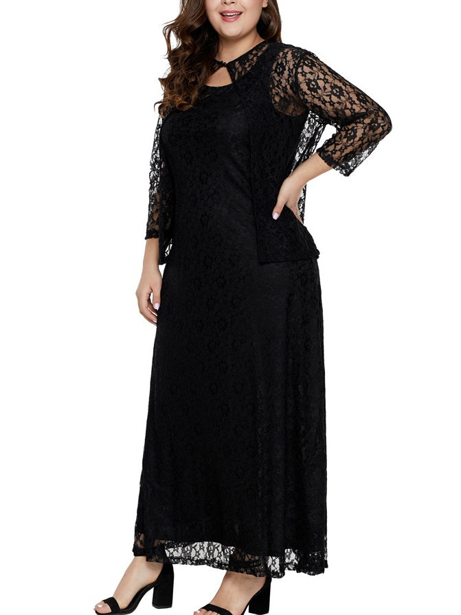 strappy evening dresses Satin And Lace Appliqué Long Dress With Strappy Back