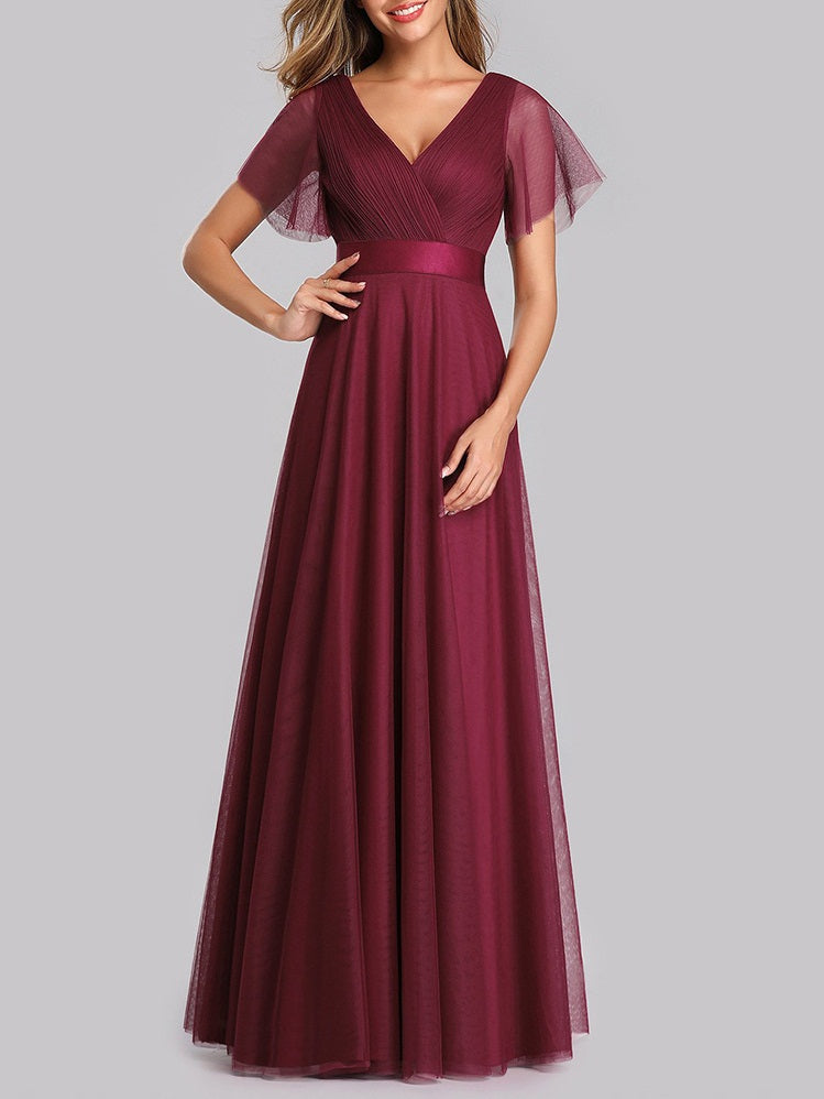 Song Plus Size Wedding Bridesmaid Evening Dress Gown Single Colour Cre –  Pluspreorder