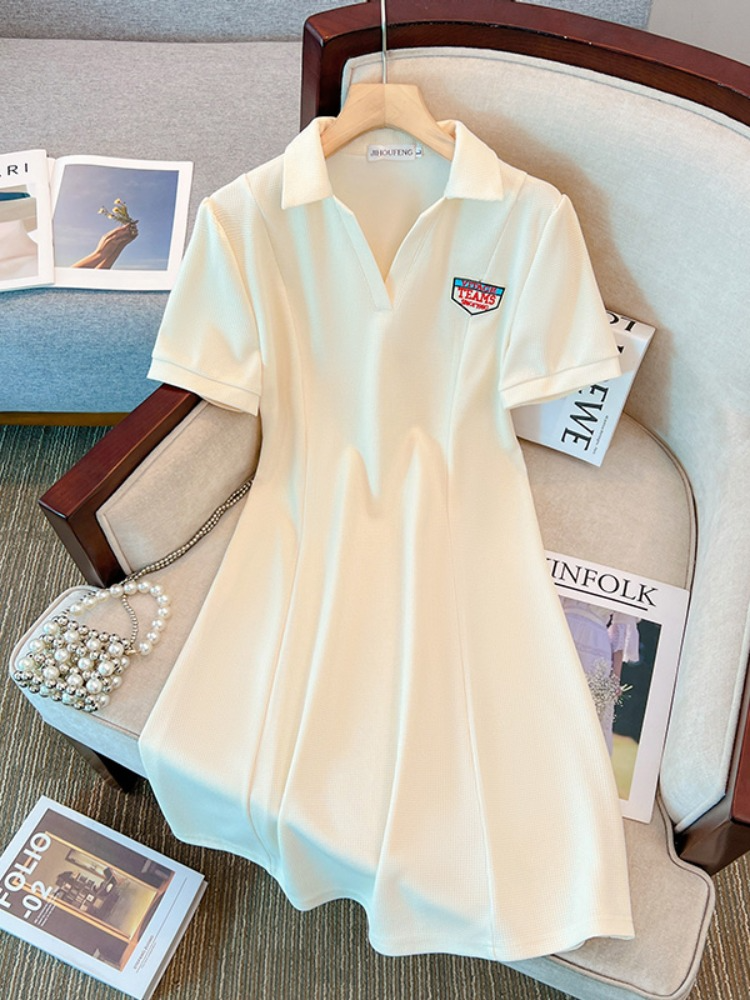 Plus Size A Line Korean Polo T Shirt Dress – Pluspreorder