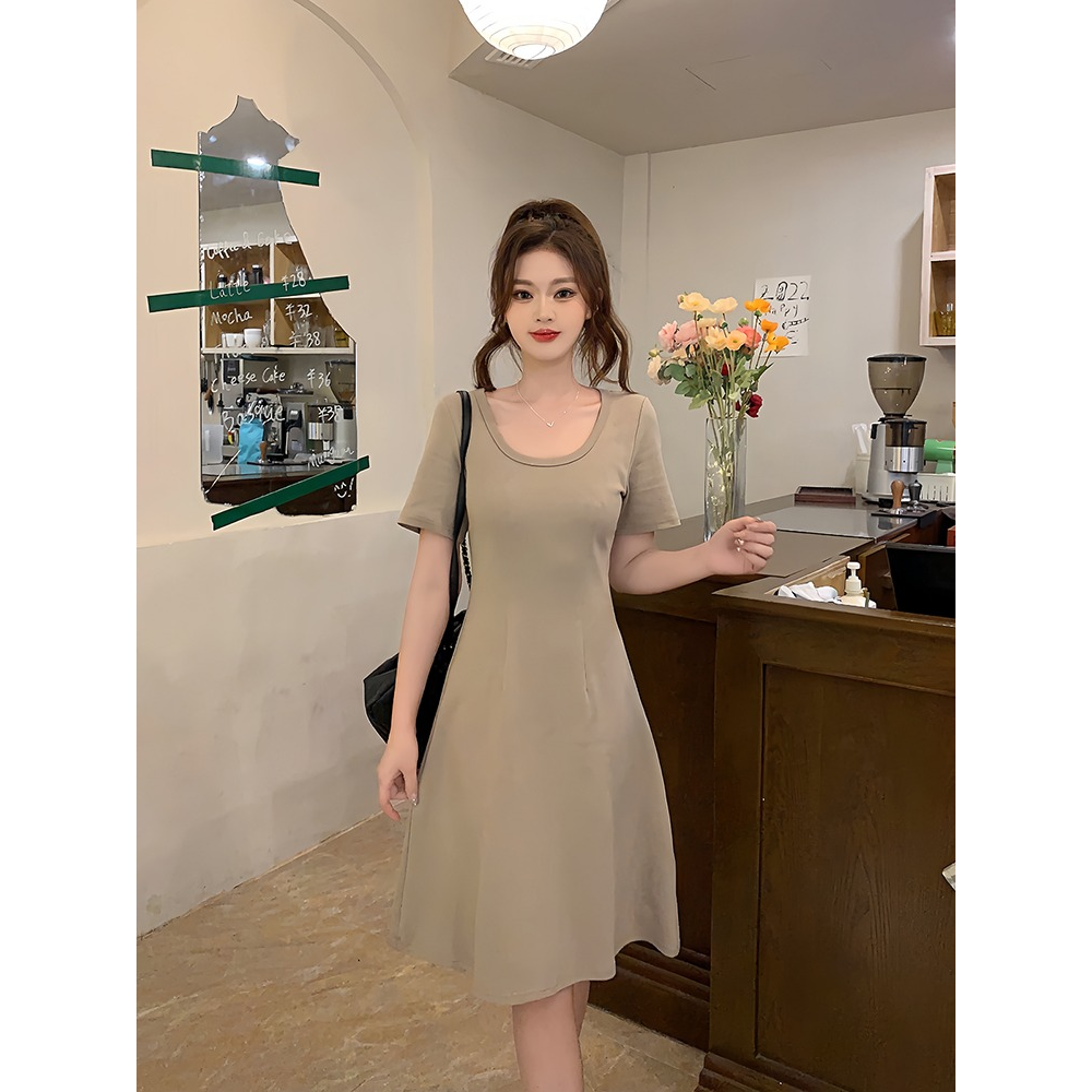 Plus Size Basic U Neck Skater Dress – Pluspreorder