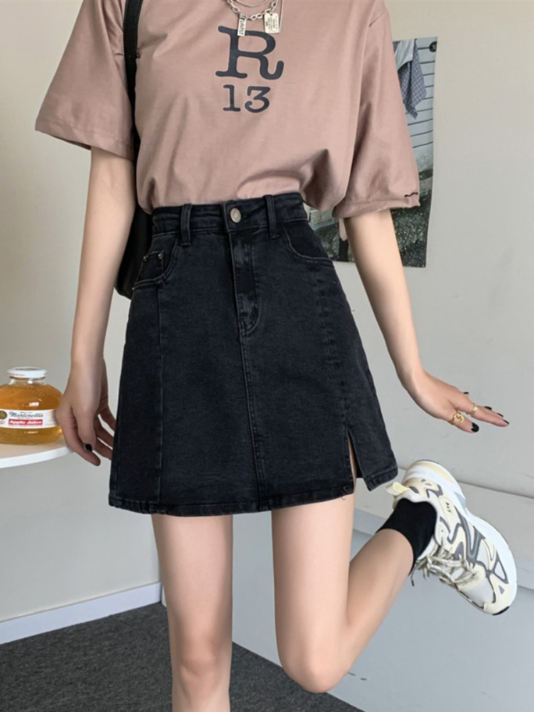 sejr Integrere Anbefalede Plus Size Black A Line Denim Mini Skirt – Pluspreorder