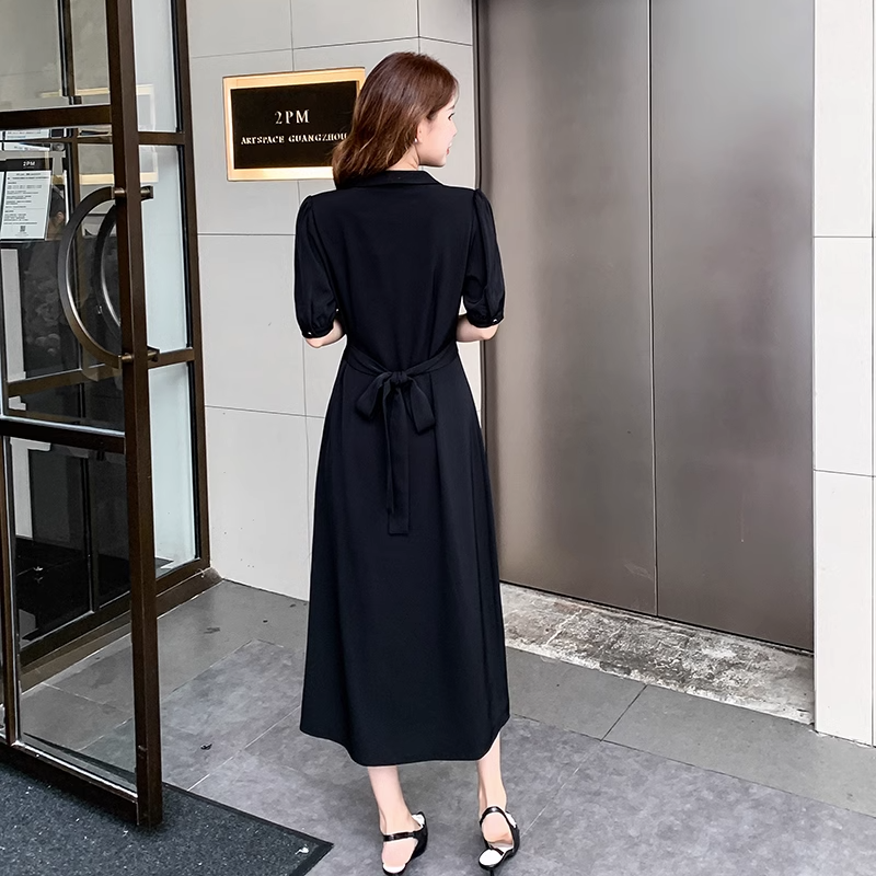 Plus Size Black Midi Shirt Dress – Pluspreorder