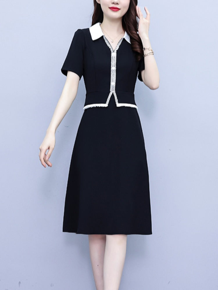 Plus Size Chanelesque Buttons Work Shirt Dress – Pluspreorder