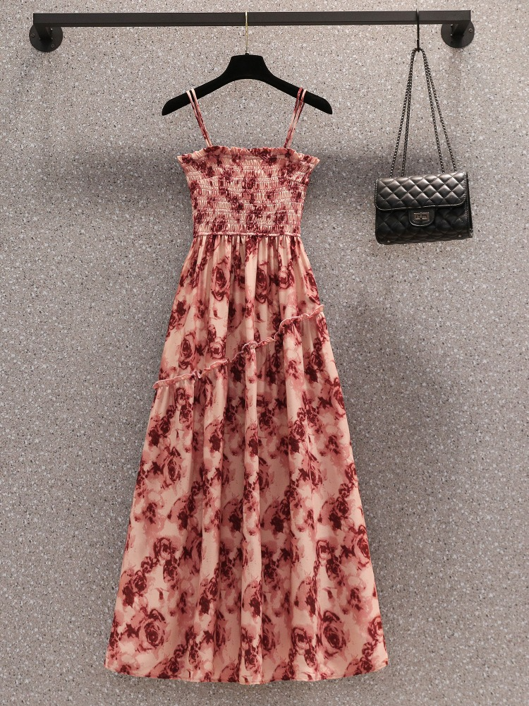 Rose Bustier Midi Dress - Opulent Print