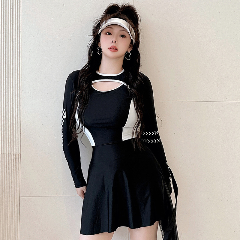 mini dresses. Black Long Sleeve Floral Print Mini Dress