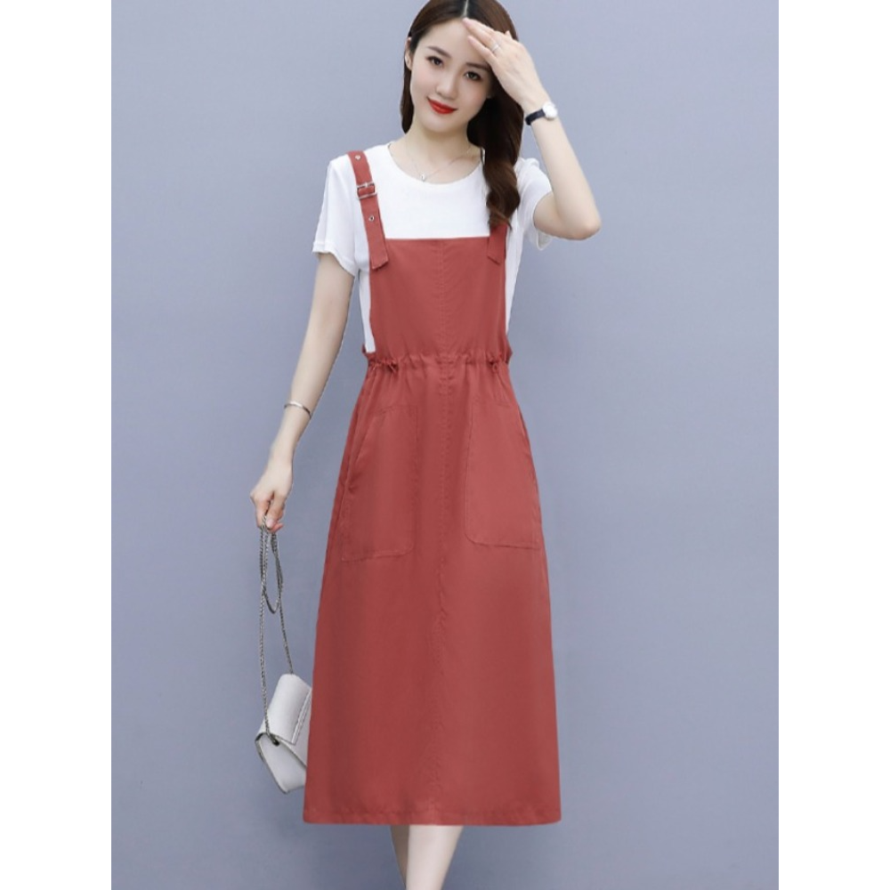 Plus Size T Shirt And Drawstring Dungaree Dress Set – Pluspreorder