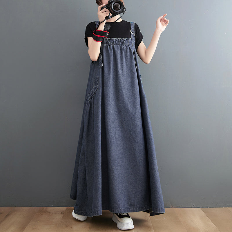 Plus Size Denim Maxi Dress – Pluspreorder