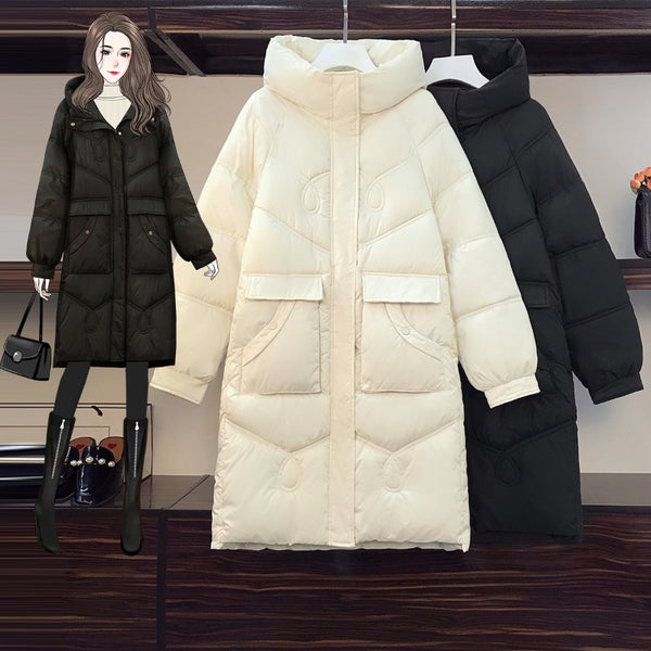 Plus size korean winter padded long winter jacket