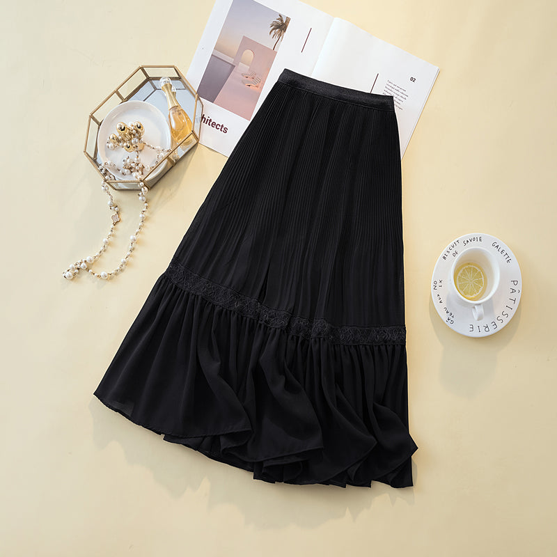 Plus Tea-Length Panel Chiffon Skirt main image 1