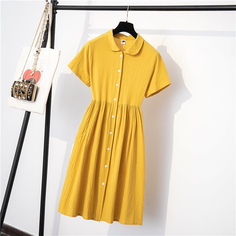Plus size button down shirt dress